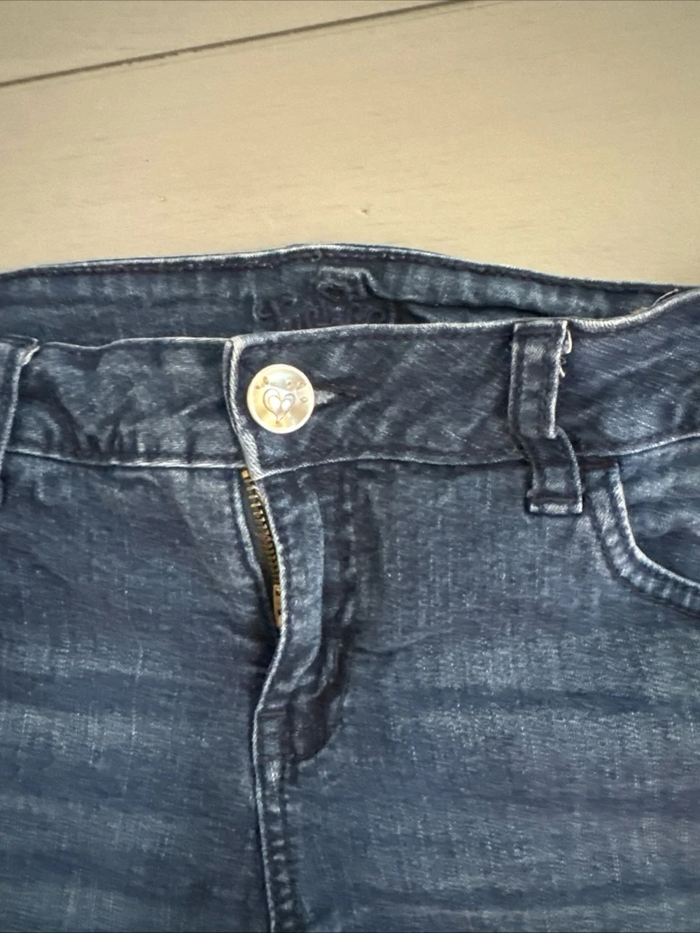 Justice Girls Dark Blue Denim Roll-Cuff Shorts size 14